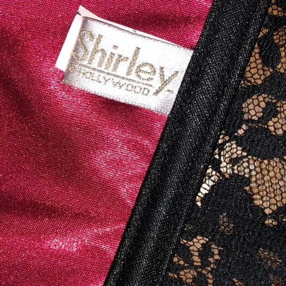 Vtg. 90's Shirley Red Satin & Black Lace Underbust Corset - Small - Picture 6 of 13